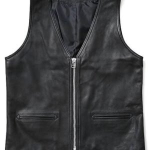 Men's leather vest Stylish biker attire Premium leather clothing Classic motorcycle fashion Trendy men's outerwear