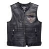 Genuine leather biker vest Black HD motorcycle vest Stylish men's biker vest Premium leather vest for bikers Versatile motorcycle gear