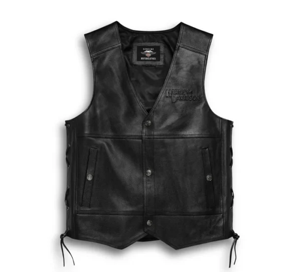 Men's leather vest Classic leather vest Premium quality vest Versatile men's fashion Comfortable leather apparel Timeless style vest Refined leather craftsmanship Stylish men's clothing Durable leather wear Elegant wardrobe essential