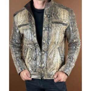 Python leather jacket men Men's python jacket Python skin jacket for him Luxury python outerwear