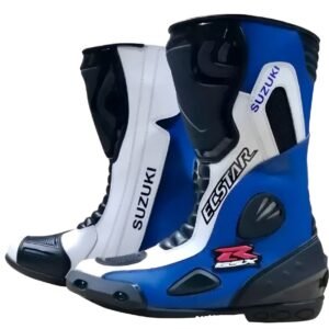 SUZUKI SPORTS MASTER BOOTS BLACK, WHITE & BLUE