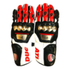 Ducati motorbike gloves Racing leather gloves Black white red gloves Motorcycle gloves for men Premium leather gloves Grip-enhancing gloves