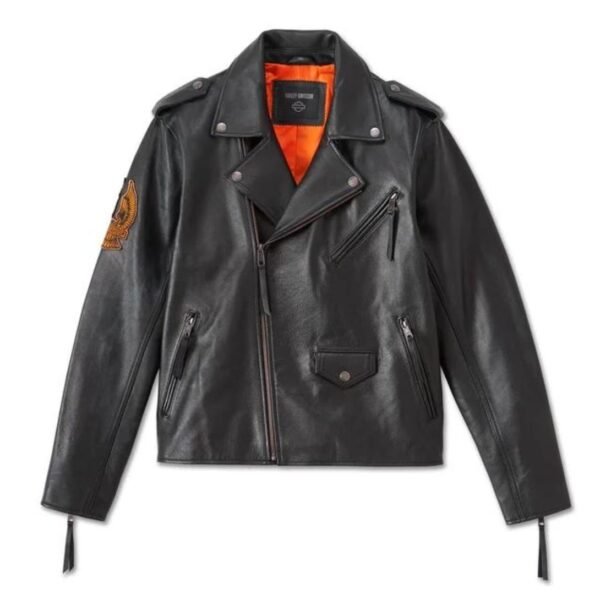 HARLEY MEN'S BURNING EAGLE LEATHER JACKET