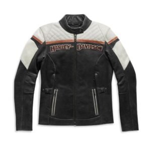 HARLEY WOMEN'S HD TRIPLE VENT MISS ENTHUSIAST II LEATHER RIDING JACKET