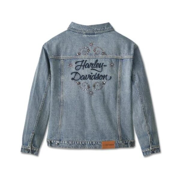 HARLEY WOMEN'S STUDDED OUT EMBELLISHED DENIM JACKET