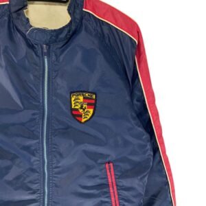 FERRARI VINTAGE 80S PORSCHE STUTTGRT REVERSIBLE JACKET MOTORSPORT STREETWEAR CASUAL OUTFITS FASHION OUTERWEAR WINDBREAKER BOMDER MEDIUM