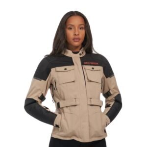 HARLEY WOMEN'S QUEST TRIPLE VENT SYSTEM WATERPROOF RIDING JACKET CHINCHILLA