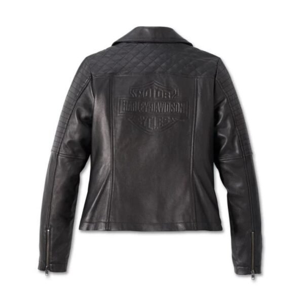 HARLEY WOMEN'S CLASSSIC BIKER DEBOSSED LEATHR JACKET