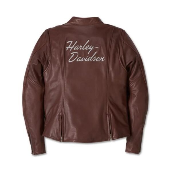 "Discover timeless style and durability with the Harley Women's Linden Leather Riding Jacket. Perfect for riding or casual wear, crafted for comfort."