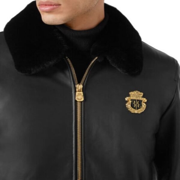 BILLIONAIRE LEATHER BOMBER WITH REAL FUR