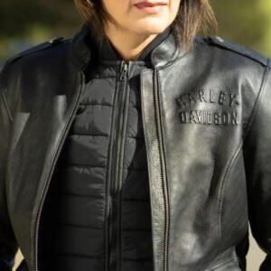 HARLEY WOMEN'S HD FLEX LAYRING SYSTEM CAPTAINS LEATHER RIDING JACKET OUTER LAYER