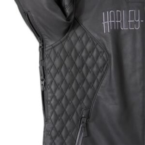 HARLEY WOMEN'S WILLIE G SKULL GRAPHIC LEATHER RIDING JACKET