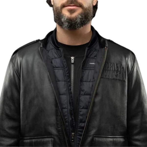 HARLEY MEN'S HD FLEX LATRING SYSTEM CAPTAINS LEATHER JACKET OUTER LAYER