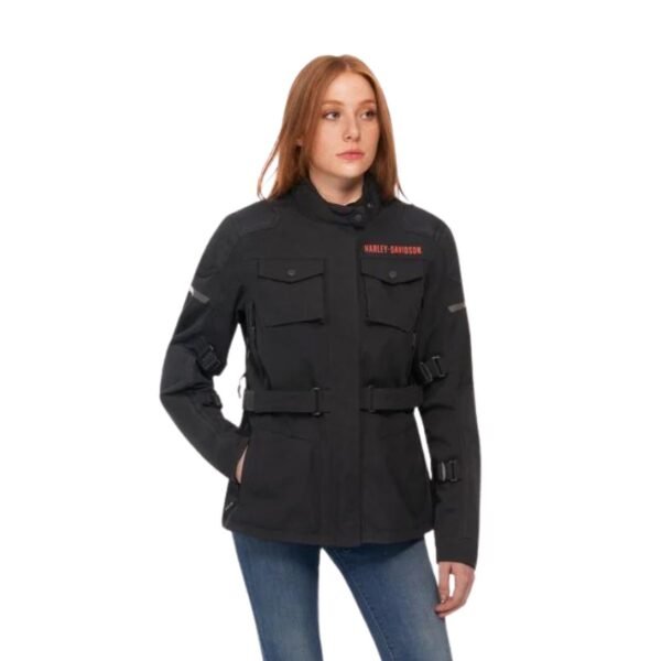 HARLEY WOMEN'S QUEST TRIPLE VENT SYSTEM WATERPROOF RIDING JACKET BLACK