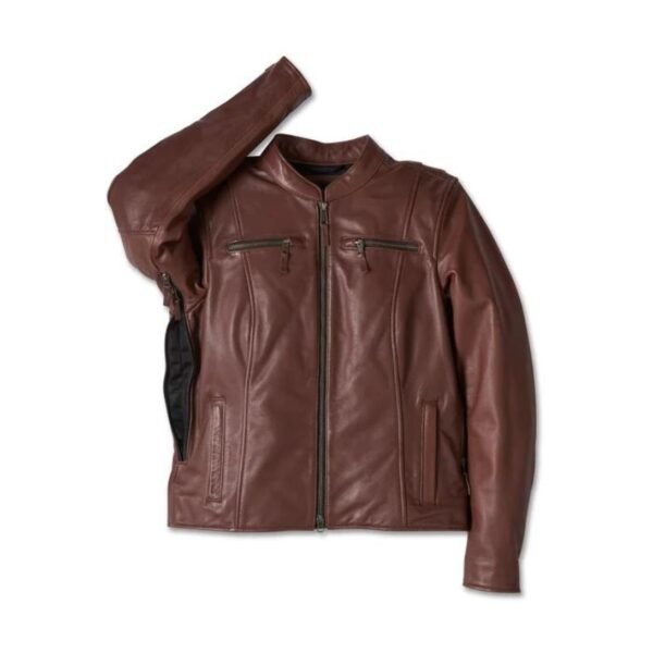 "Discover timeless style and durability with the Harley Women's Linden Leather Riding Jacket. Perfect for riding or casual wear, crafted for comfort."