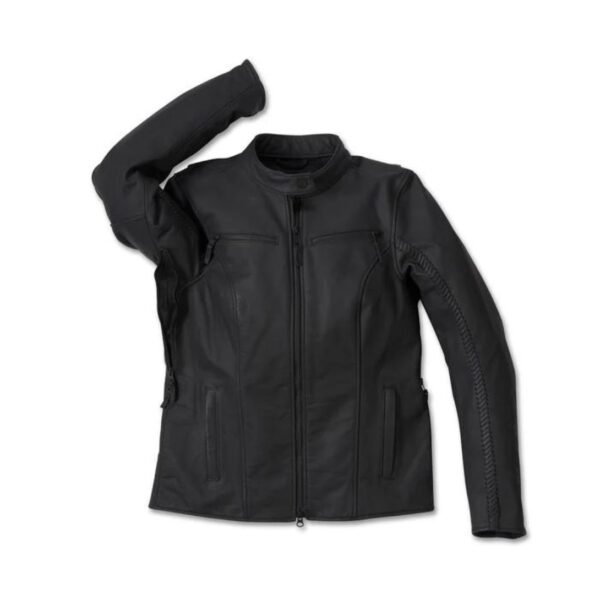 Sure, here's a meta description: "Discover the Harley Women's Moxie Willie G Laced Leather Riding Jacket. Stylish, durable, and built for the road. Explore it now!"