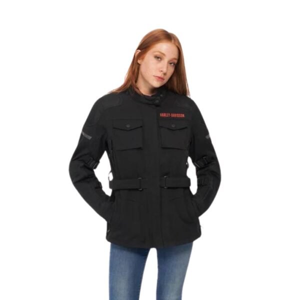 HARLEY WOMEN'S QUEST TRIPLE VENT SYSTEM WATERPROOF RIDING JACKET BLACK