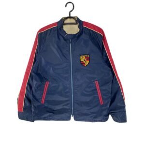 FERRARI VINTAGE 80S PORSCHE STUTTGRT REVERSIBLE JACKET MOTORSPORT STREETWEAR CASUAL OUTFITS FASHION OUTERWEAR WINDBREAKER BOMDER MEDIUM