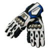 Yamaha R1 R4 Blue Motorbike Riding Gloves Leather Motorcycle Gloves Riding Comfort Premium Leather Construction