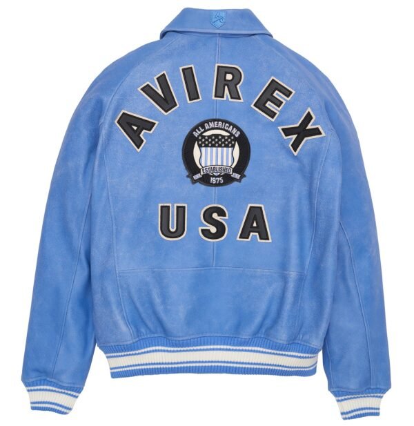 AVIREX LIMITED EDITION PEWTER METALLIC ICON JACKET IN DENIM