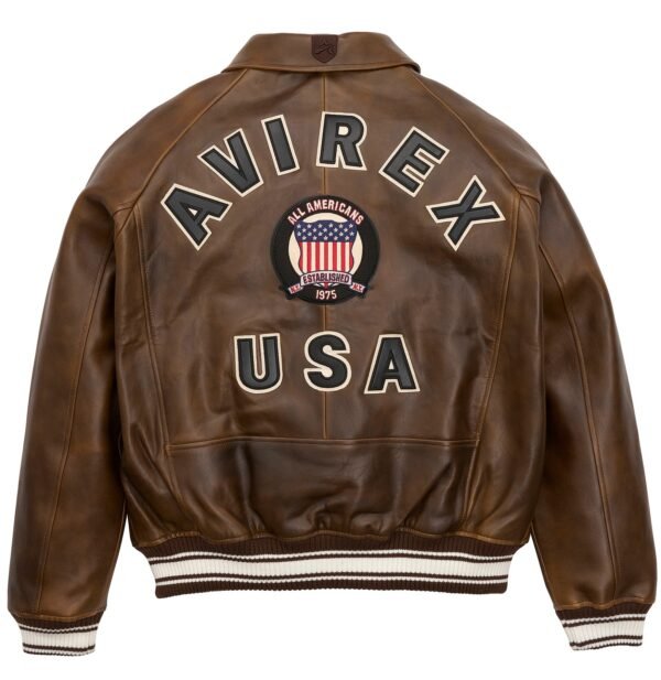 AVIREX LIMITED EDITION PEWTER METALLIC ICON JACKET IN VINTAGE BROWN