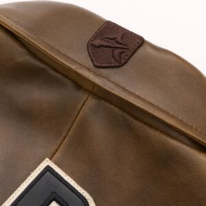 AVIREX LIMITED EDITION PEWTER METALLIC ICON JACKET IN VINTAGE BROWN