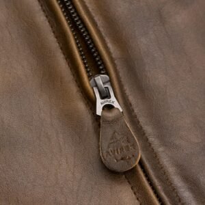 AVIREX LIMITED EDITION PEWTER METALLIC ICON JACKET IN VINTAGE BROWN
