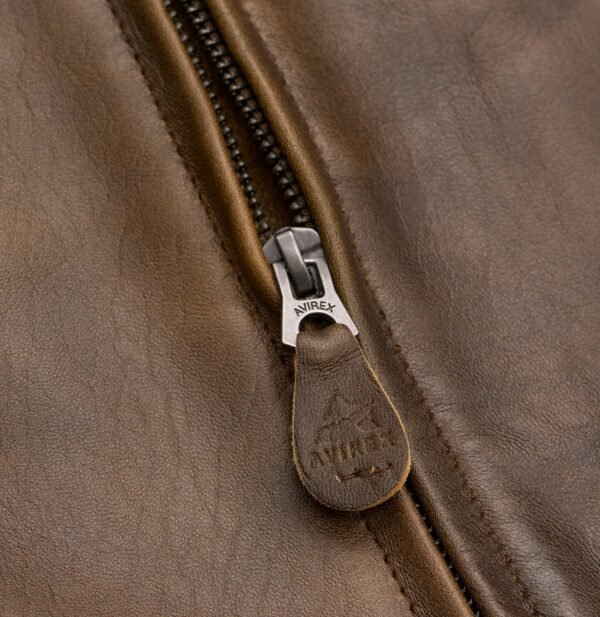 AVIREX LIMITED EDITION PEWTER METALLIC ICON JACKET IN VINTAGE BROWN