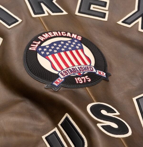 AVIREX LIMITED EDITION PEWTER METALLIC ICON JACKET IN VINTAGE BROWN