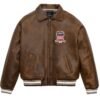 AVIREX LIMITED EDITION PEWTER METALLIC ICON JACKET IN VINTAGE BROWN