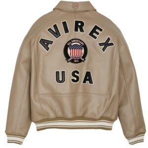 AVIREX ICON LEATHER JACKET IN MINK