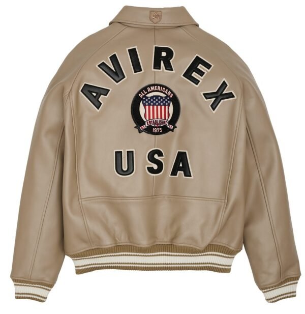 AVIREX ICON LEATHER JACKET IN MINK