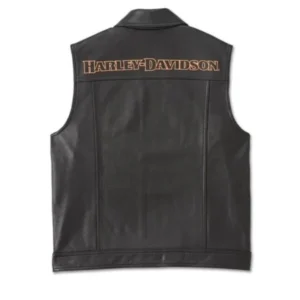 HARLEY MEN'S FUEL TO FLAMES LEATHER VEST