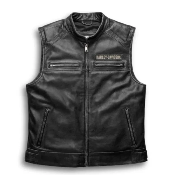 HARLEY MEN'S PASSING LINK LEATHER VEST