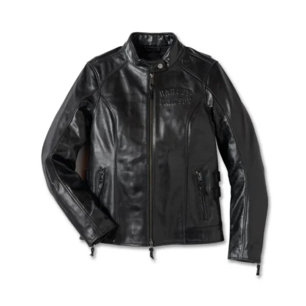 HARLEY WOMEN'S HD FLEX LAYRING SYSTEM CAFE RACER LEATHER RIDING JACKET OUTER LAYER