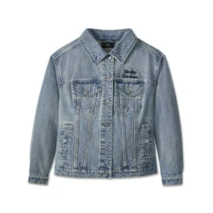 HARLEY WOMEN'S STUDDED OUT EMBELLISHED DENIM JACKET