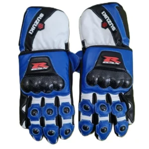 SUZUKI GSXR MOTORBIKE RACING LEATHER GLOVES