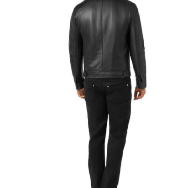 Luxurious Fur-Collared Leather Blouson