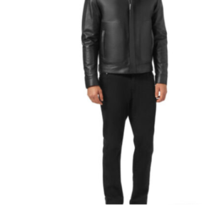 Luxurious Fur-Collared Leather Blouson