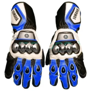 YAMAHA Motorcycle Racing Leather Gloves Blue