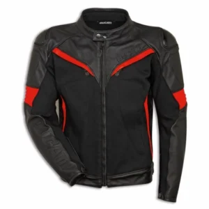 DUCATI LEATHER FABRIC JACKET FIHTER C2