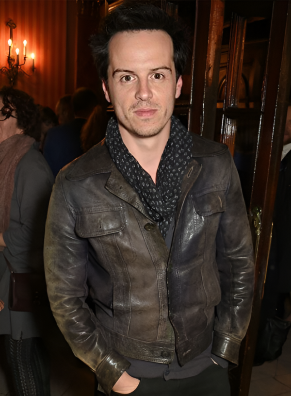 ANDREW SCOTT LEATHER JACKET DARK BROWN