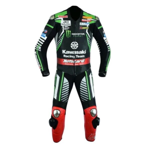 MOTOGP KAWASAKI MOTORBIKE MONSTER LEATHER RACING SUIT