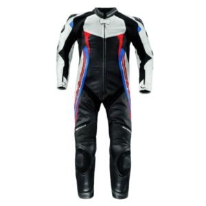 BMW MOTOGP MEN HANDMADE MOTORRAD BLACK WHITE RACING MOTORCYCLE LEATHER SUIT