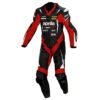 APRILIA MOTORCYCLE BLACK AND RED RACING LEATHER SUIT