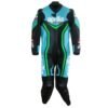 APRILIA MOTORCYCLE RACING BLACK AND BLUE LEATHER SUIT