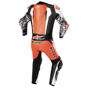 ALPINESTARS RACING ABSOLUTE V2 1 PC LEATHER MC LEATHER SUIT RED FLUO WHITE BLACK