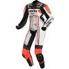 APRILIA MOTORCYCLE RACING WHITE AND BLACK LEATHER SUIT