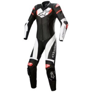 ALPINESTARS STELLA GP PLUS LEATHER SUIT BLACK WHITE BRIGHT RED