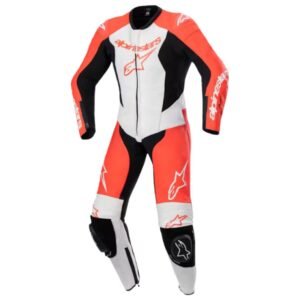 ALPINESTARS YOUTH GP PLUS V2 1 PC MC LEATHER SUIT YOUTH RED FLUO-WHITE-BLACK